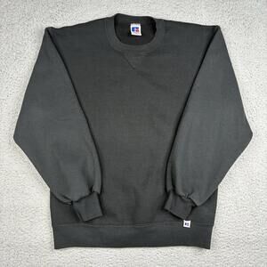 Vintage Russell Athletic Crewneck Sweatshirt Men’s M Black Blank Pull Over USA